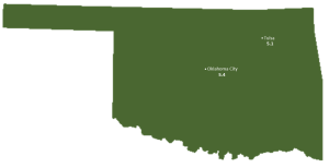 Oklahoma Sun Light Hours Map